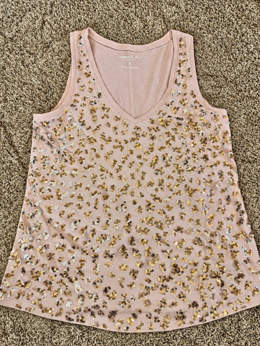 Express One Eleven Sequin Easy Tank Top XS